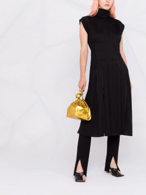 Plisované mini šaty Ferragamo černé