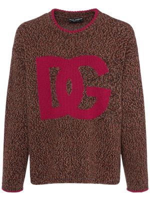 Вълнен пуловер Dolce & Gabbana кафяво