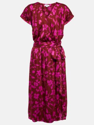 Midi haljina od samta s cvjetnim printom Velvet