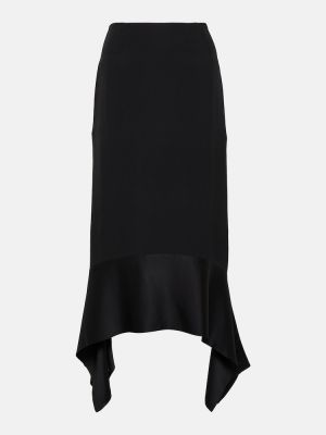 Falda midi de raso de crepé Totême negro