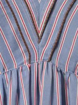 Памучна копринена макси рокля на райета Brunello Cucinelli