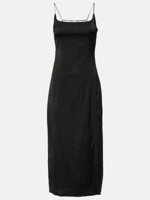Σατέν μίντι φόρεμα Jacquemus μαύρο