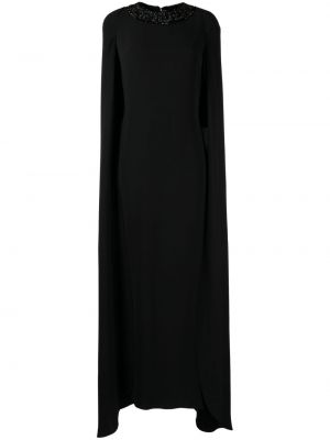 Křišťálové hedvábné večerní šaty Versace černé
