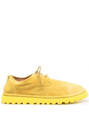 Nėriniuotos zomšinės derby batai su raišteliais Marsell geltona