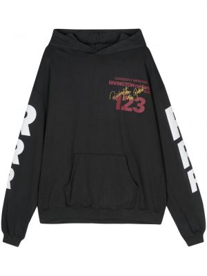 Pamučna hoodie s kapuljačom s printom 123 Rivington siva