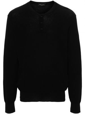 Pull en tricot Roberto Collina noir
