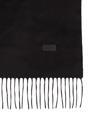Žakárový kašmírový hedvábný šál Saint Laurent černý