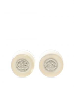 Σκουλαρίκια με κουμπιά Chanel Pre-owned λευκό