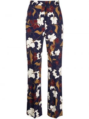 Ravne hlače s cvetličnim vzorcem s potiskom Câllas Milano modra