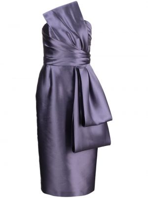 Sukienka midi z kokardką oversize Alberta Ferretti fioletowa