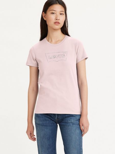 Хлопковая футболка Levi’s® розовая