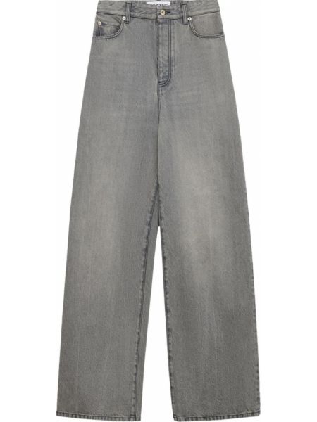 Меланжевые джинсы с высокой талией Loewe серые