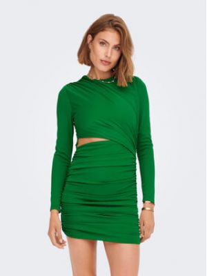 Slim fit koktejlové šaty Only zelené