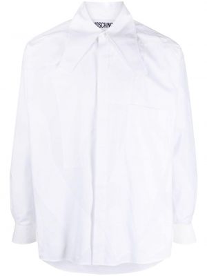 Camicia a punta appuntita Moschino bianco