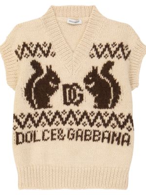 Alpakka ull vest for gutter Dolce&gabbana Kids brun