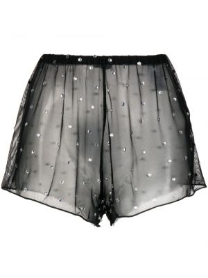 Transparente shorts mit kristallen Oseree schwarz