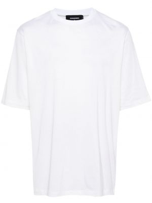 Bavlněné tričko Dsquared2 bílé