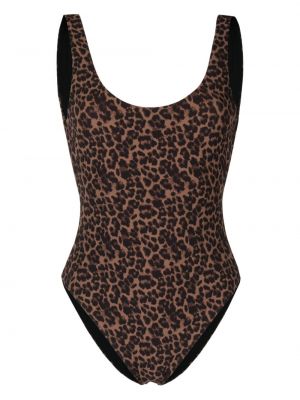 Plavky s potlačou s leopardím vzorom The Upside hnedá