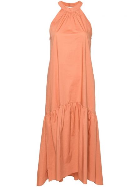 Sukienka z paskiem bawełniana Twinset pomarańczowa