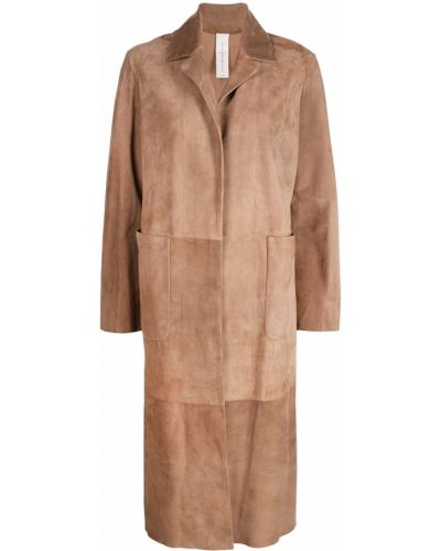 Замшевая длинная куртка с воротником Furling By Giani, коричневый