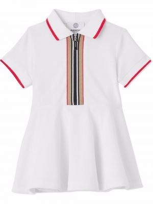 Stripete bomull dress for jenter Burberry Kids hvit