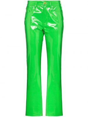 Лаковые прямые брюки Simon Miller, зеленые