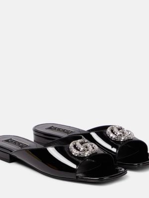 Kožne cipele od lakirane kože Gucci crna
