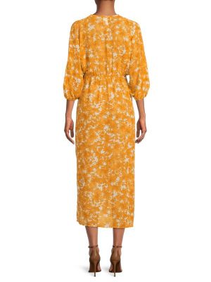 Платье миди в цветочек с принтом Renee C. желтый