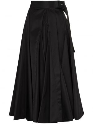 Falda midi de cintura alta Prada negro