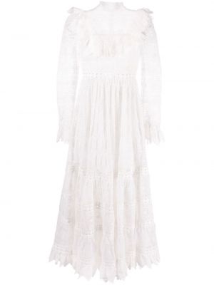Midi šaty Zimmermann bílé