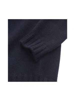 Jersey de algodón de tela jersey de cuello redondo Fedeli azul