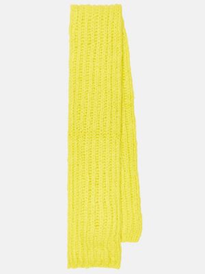 Bufanda de cachemir de punto con estampado de cachemira Gabriela Hearst amarillo