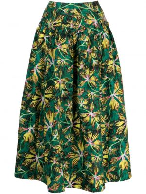 Spódnica w kwiatki z nadrukiem plisowana Ulla Johnson zielona