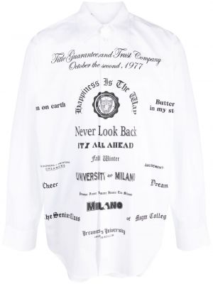Βαμβακερό πουκάμισο με σχέδιο Msgm λευκό