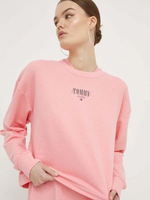 Bluza z nadrukiem Tommy Jeans różowa