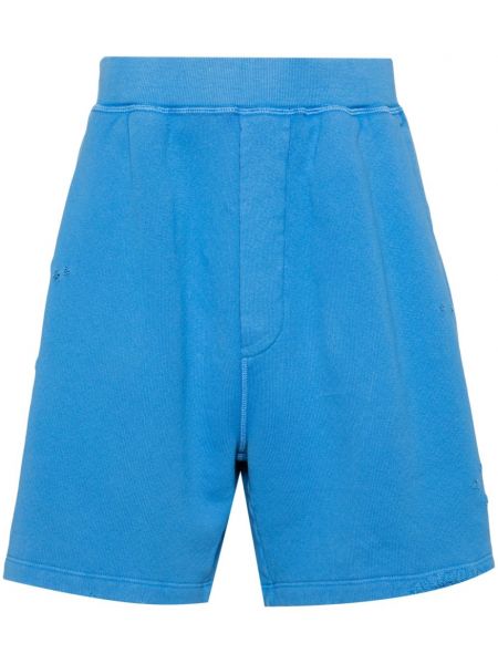 Shorts en coton à imprimé Dsquared2 bleu