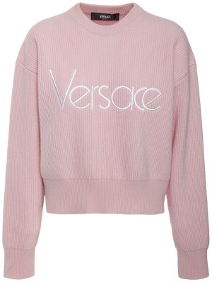 Pull en tricot Versace rose