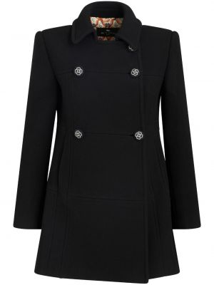 Vlnený kabát Etro čierna