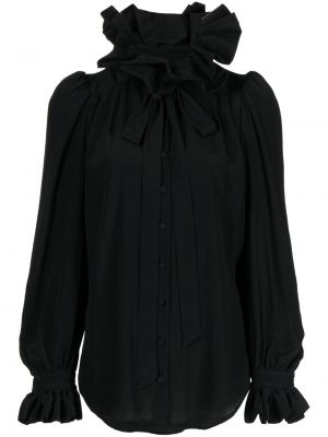 Блуза с волани Prune Goldschmidt черно