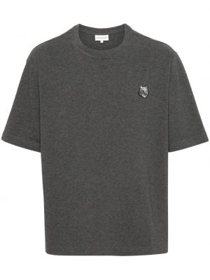 T-shirt en coton à imprimé Maison Kitsuné gris