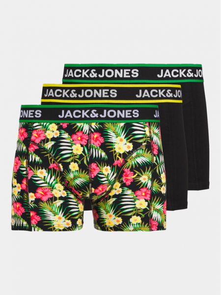 Květinové boxerky Jack&jones černé