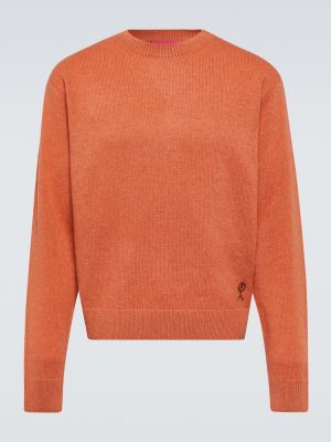 Кашмирен пуловер бродиран The Elder Statesman оранжево