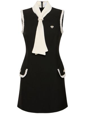 Mini vestido de seda Casablanca negro