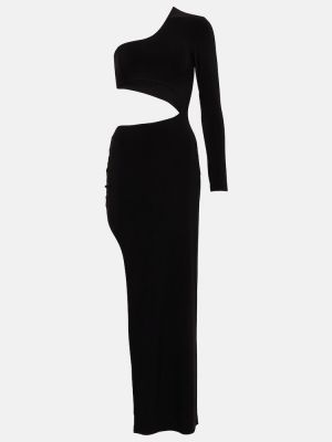 Asymetrické dlouhé šaty Norma Kamali černé