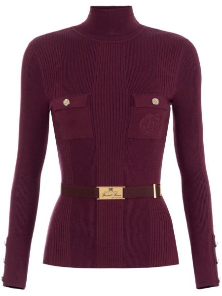 Trøje broderet kort sweater Elisabetta Franchi rød