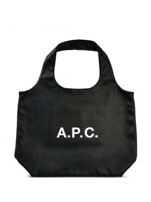 Шопинг чанта с принт A.p.c. черно