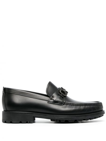 Skinn loafers Salvatore Ferragamo svart