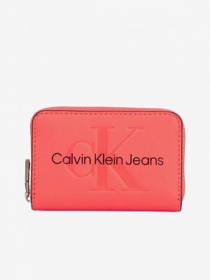 Portfel na zamek Calvin Klein Jeans czerwony