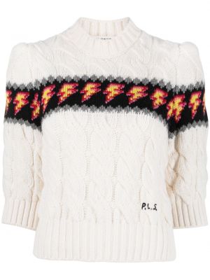 Chunky pulover z vezenjem Philosophy Di Lorenzo Serafini bela
