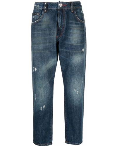 Nødlidende jeans 7/8 Philipp Plein blå